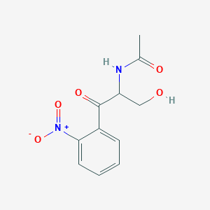 molecular formula C11H12N2O5 B14370740 N-[3-Hydroxy-1-(2-nitrophenyl)-1-oxopropan-2-yl]acetamide CAS No. 93929-04-5