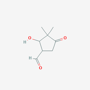 molecular formula C8H12O3 B14370765 2-Hydroxy-3,3-dimethyl-4-oxocyclopentane-1-carbaldehyde CAS No. 90017-93-9