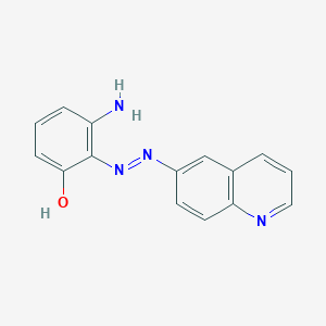 molecular formula C15H12N4O B14370779 5-Amino-6-[2-(quinolin-6-yl)hydrazinylidene]cyclohexa-2,4-dien-1-one CAS No. 91854-23-8