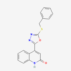 4-[5-(Benzylsulfanyl)-1,3,4-oxadiazol-2-yl]quinolin-2(1H)-one