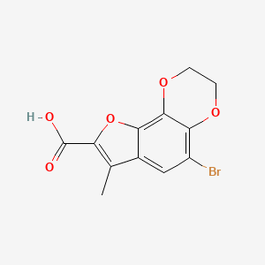 molecular formula C12H9BrO5 B1437085 5-溴-7-甲基-2,3-二氢呋喃并[2,3-f][1,4]苯二氧杂环-8-甲酸 CAS No. 933682-36-1