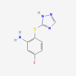molecular formula C8H7FN4S B1437092 5-氟-2-(1H-1,2,4-三唑-5-基硫基)苯胺 CAS No. 1019538-54-5
