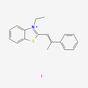 molecular formula C18H18INS B14370921 3-Ethyl-2-(2-phenylprop-1-en-1-yl)-1,3-benzothiazol-3-ium iodide CAS No. 90328-25-9