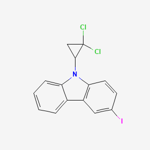 molecular formula C15H10Cl2IN B14371019 9-(2,2-Dichlorocyclopropyl)-3-iodo-9H-carbazole CAS No. 90279-57-5