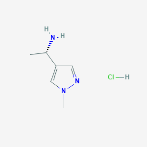 molecular formula C6H12ClN3 B1437102 (S)-1-(1-甲基-1H-吡唑-4-基)乙-1-胺盐酸盐 CAS No. 1344933-05-6
