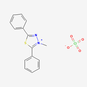 molecular formula C15H13ClN2O4S B14371035 3-Methyl-2,5-diphenyl-1,3,4-thiadiazol-3-ium perchlorate CAS No. 91482-57-4