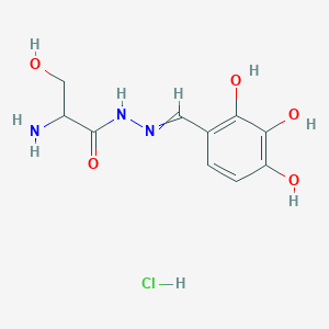 molecular formula C10H14ClN3O5 B1437131 2-氨基-3-羟基-N-[(2,3,4-三羟基苯基)亚甲基氨基]丙酰胺;盐酸盐 CAS No. 1353749-74-2