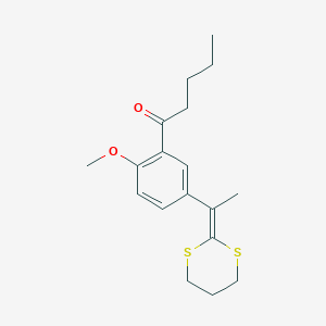 1-{5-[1-(1,3-Dithian-2-ylidene)ethyl]-2-methoxyphenyl}pentan-1-one