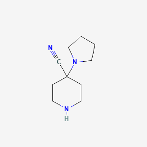 molecular formula C10H17N3 B1437159 4-(吡咯烷-1-基)哌啶-4-腈 CAS No. 1082553-76-1