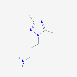 molecular formula C7H14N4 B1437160 3-(3,5-二甲基-1H-1,2,4-三唑-1-基)丙-1-胺 CAS No. 1060817-15-3