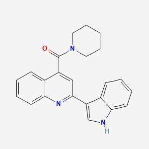 molecular formula C23H21N3O B14371605 [2-(1H-Indol-3-yl)quinolin-4-yl](piperidin-1-yl)methanone CAS No. 91047-90-4