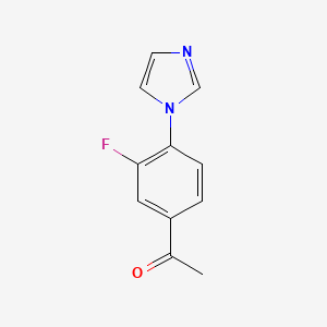 molecular formula C11H9FN2O B1437163 3'-氟-4'-(1H-咪唑-1-基)苯乙酮 CAS No. 870838-82-7