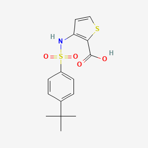 molecular formula C15H17NO4S2 B1437178 3-[[(4-叔丁基苯基)磺酰基]氨基]噻吩-2-羧酸 CAS No. 1111300-51-6