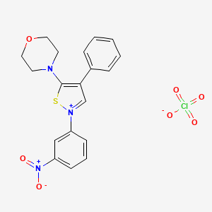 4-[2-(3-Nitrophenyl)-4-phenyl-1,2-thiazol-5(2H)-ylidene]morpholin-4-ium perchlorate