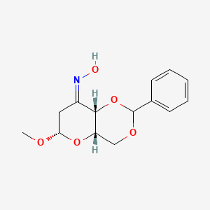 molecular formula C14H17NO5 B1437217 （NZ）-N-[(4aS，6S，8aS）-6-甲氧基-2-苯基-4a，6，7，8a-四氢-4H-吡喃并[3，2-d] [1，3]二氧杂环-8-亚烷基]羟胺 CAS No. 63598-32-3