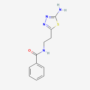 molecular formula C11H12N4OS B1437243 N-[2-(5-氨基-1,3,4-噻二唑-2-基)乙基]苯甲酰胺 CAS No. 1199215-56-9
