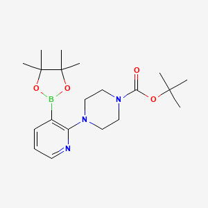 molecular formula C20H32BN3O4 B1437257 tert-Butyl 4-(3-(4,4,5,5-tetramethyl-1,3,2-dioxaborolan-2-yl)pyridin-2-yl)piperazine-1-carboxylate CAS No. 1073354-42-3
