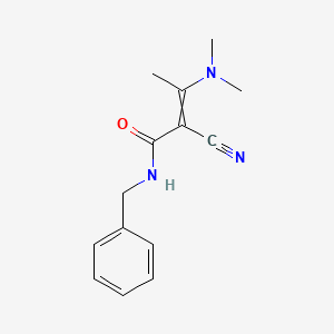 molecular formula C14H17N3O B14372718 2-Butenamide, 2-cyano-3-(dimethylamino)-N-(phenylmethyl)-, (Z)- CAS No. 89567-68-0