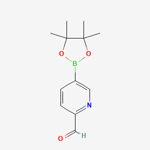 molecular formula C12H16BNO3 B1437283 5-(4,4,5,5-Tetramethyl-1,3,2-dioxaborolan-2-yl)picolinaldehyde CAS No. 1073354-14-9