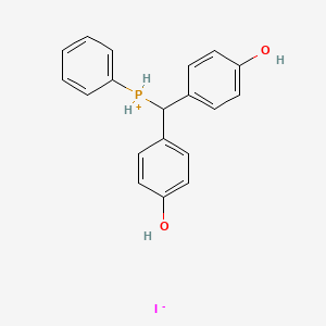 molecular formula C19H18IO2P B14372843 [Bis(4-hydroxyphenyl)methyl](phenyl)phosphanium iodide CAS No. 90332-41-5