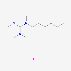 molecular formula C12H28IN3 B14372882 (Dimethylamino)[hexyl(methyl)amino]-N,N-dimethylmethaniminium iodide CAS No. 89610-53-7