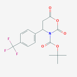 molecular formula C16H16F3NO5 B1437289 叔丁基 2,6-二氧代-4-(4-(三氟甲基)苯基)-1,3-恶嗪烷-3-羧酸酯 CAS No. 886362-59-0