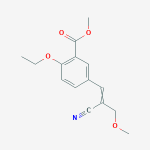 molecular formula C15H17NO4 B14372906 Methyl 5-(2-cyano-3-methoxyprop-1-en-1-yl)-2-ethoxybenzoate CAS No. 90167-08-1