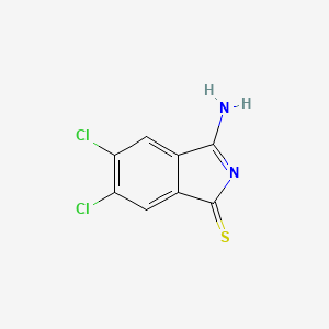 molecular formula C8H4Cl2N2S B14372969 3-Amino-5,6-dichloro-1H-isoindole-1-thione CAS No. 90313-42-1