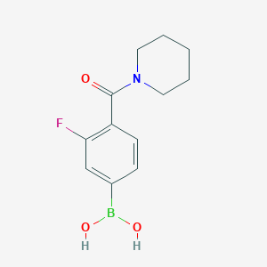 molecular formula C12H15BFNO3 B1437298 (3-Fluoro-4-(piperidine-1-carbonyl)phenyl)boronic acid CAS No. 874289-10-8