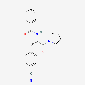 N-[1-(4-Cyanophenyl)-3-oxo-3-(pyrrolidin-1-yl)prop-1-en-2-yl]benzamide