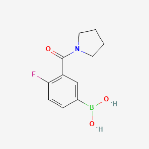 molecular formula C11H13BFNO3 B1437304 4-氟-3-(吡咯烷-1-羰基)苯硼酸 CAS No. 874219-31-5
