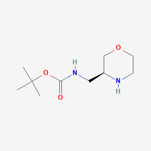 molecular formula C10H20N2O3 B1437307 (S)-叔丁基(吗啉-3-基甲基)氨基甲酸酯 CAS No. 1257850-88-6