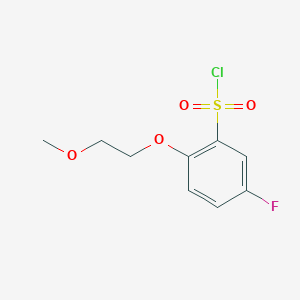 molecular formula C9H10ClFO4S B1437309 5-氟-2-(2-甲氧基乙氧基)苯-1-磺酰氯 CAS No. 1174295-58-9
