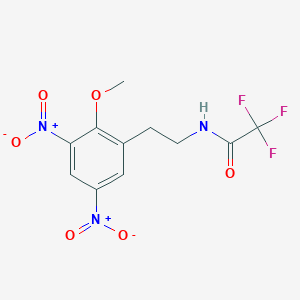 molecular formula C11H10F3N3O6 B1437312 2,2,2-三氟-N-(2-甲氧基-3,5-二硝基苯乙基)乙酰胺 CAS No. 1161880-88-1