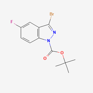 molecular formula C12H12BrFN2O2 B1437314 叔丁基 3-溴-5-氟-1H-吲唑-1-羧酸酯 CAS No. 885271-57-8