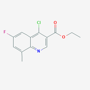 molecular formula C13H11ClFNO2 B1437317 4-氯-6-氟-8-甲基喹啉-3-羧酸乙酯 CAS No. 1019355-72-6