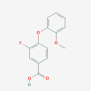 molecular formula C14H11FO4 B1437347 3-Fluoro-4-(2-methoxyphenoxy)benzoic acid CAS No. 1021245-91-9