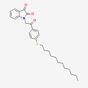 B14373615 1-{2-[4-(Dodecylsulfanyl)phenyl]-2-oxoethyl}-1H-indole-2,3-dione CAS No. 89735-58-0