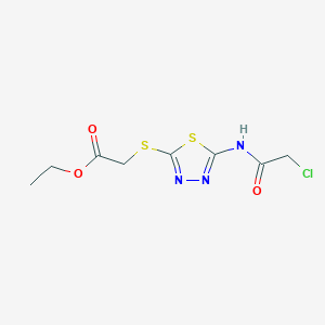 molecular formula C8H10ClN3O3S2 B1437379 2-{[5-(2-氯乙酰氨基)-1,3,4-噻二唑-2-基]硫代}乙酸乙酯 CAS No. 1173045-81-2