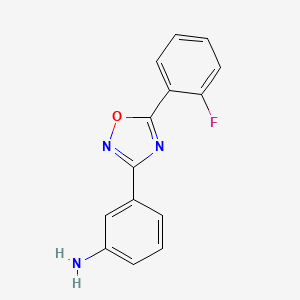 molecular formula C14H10FN3O B1437391 3-[5-(2-Fluorophenyl)-1,2,4-oxadiazol-3-yl]aniline CAS No. 929338-57-8