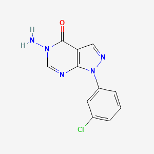 molecular formula C11H8ClN5O B1437401 5-氨基-1-(3-氯苯基)-1,3a,5,7a-四氢-4H-吡唑并[3,4-d]嘧啶-4-酮 CAS No. 941868-14-0