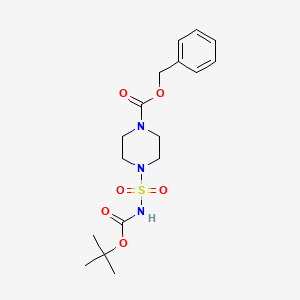 B1437402 Benzyl 4-(N-(tert-butoxycarbonyl)sulfamoyl)piperazine-1-carboxylate CAS No. 1000018-21-2