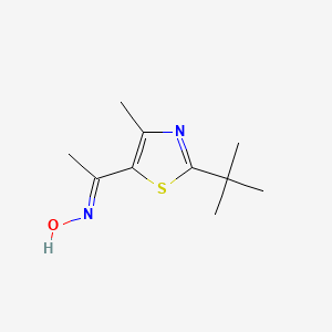 molecular formula C10H16N2OS B1437409 N-[1-(2-叔丁基-4-甲基-1,3-噻唑-5-基)乙亚胺基]羟胺 CAS No. 1087792-29-7