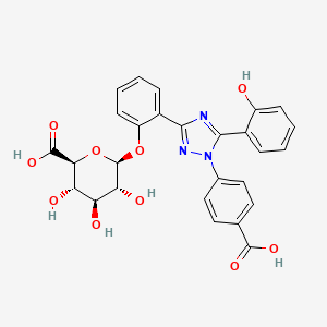 molecular formula C27H23N3O10 B1437429 Deferasirox 2-glucuronide CAS No. 1233196-92-3
