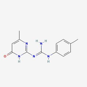 molecular formula C13H15N5O B1437434 N-(6-methyl-4-oxo-1,4-dihydropyrimidin-2-yl)-N'-(4-methylphenyl)guanidine CAS No. 15233-35-9