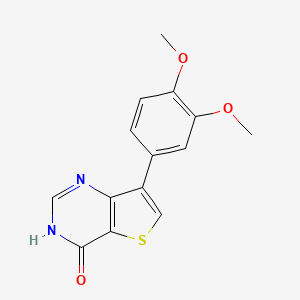 molecular formula C14H12N2O3S B1437436 7-(3,4-dimethoxyphenyl)-3H,4H-thieno[3,2-d]pyrimidin-4-one CAS No. 950266-16-7