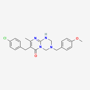 molecular formula C22H23ClN4O2 B1437457 7-(4-氯苄基)-3-(4-甲氧苄基)-8-甲基-1,2,3,4-四氢-6H-嘧啶并[1,2-a][1,3,5]三嗪-6-酮 CAS No. 1374509-74-6
