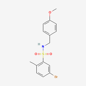 molecular formula C15H16BrNO3S B1437504 5-bromo-N-(4-methoxybenzyl)-2-methylbenzenesulfonamide CAS No. 1182982-08-6