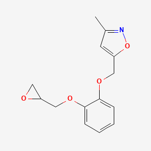 molecular formula C14H15NO4 B14375360 3-Methyl-5-({2-[(oxiran-2-yl)methoxy]phenoxy}methyl)-1,2-oxazole CAS No. 90288-58-7