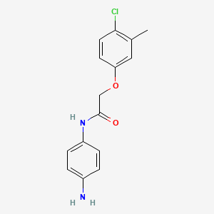 molecular formula C15H15ClN2O2 B1437544 N-(4-Aminophenyl)-2-(4-chloro-3-methylphenoxy)-acetamide CAS No. 1019352-99-8